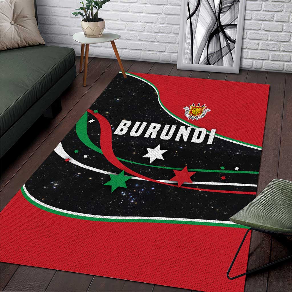 Burundi Area Rug with Athletics Runners Black Red Green Flag Spirit