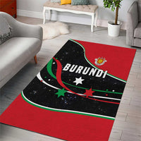 Burundi Area Rug with Athletics Runners Black Red Green Flag Spirit