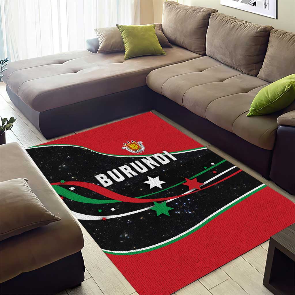 Burundi Area Rug with Athletics Runners Black Red Green Flag Spirit