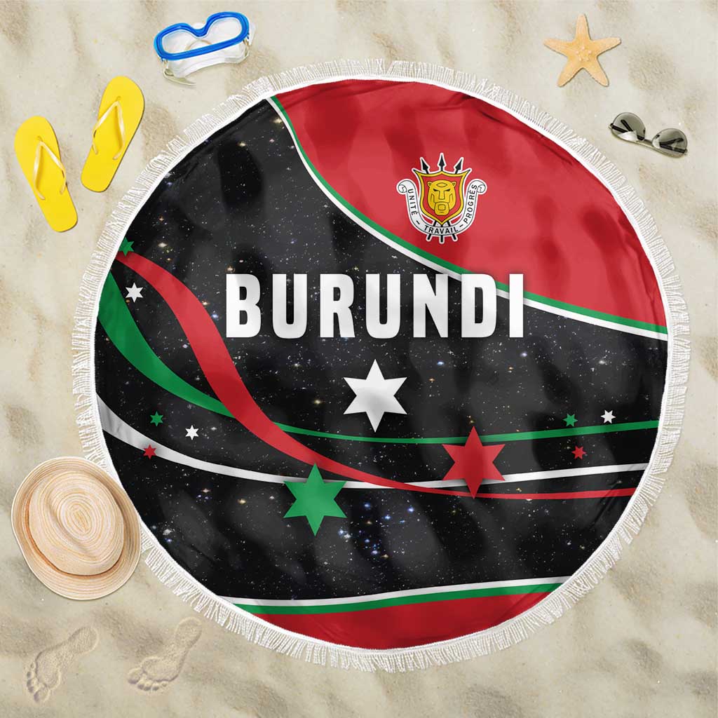 Burundi Beach Blanket with Athletics Runners Black Red Green Flag Spirit