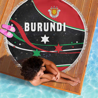 Burundi Beach Blanket with Athletics Runners Black Red Green Flag Spirit