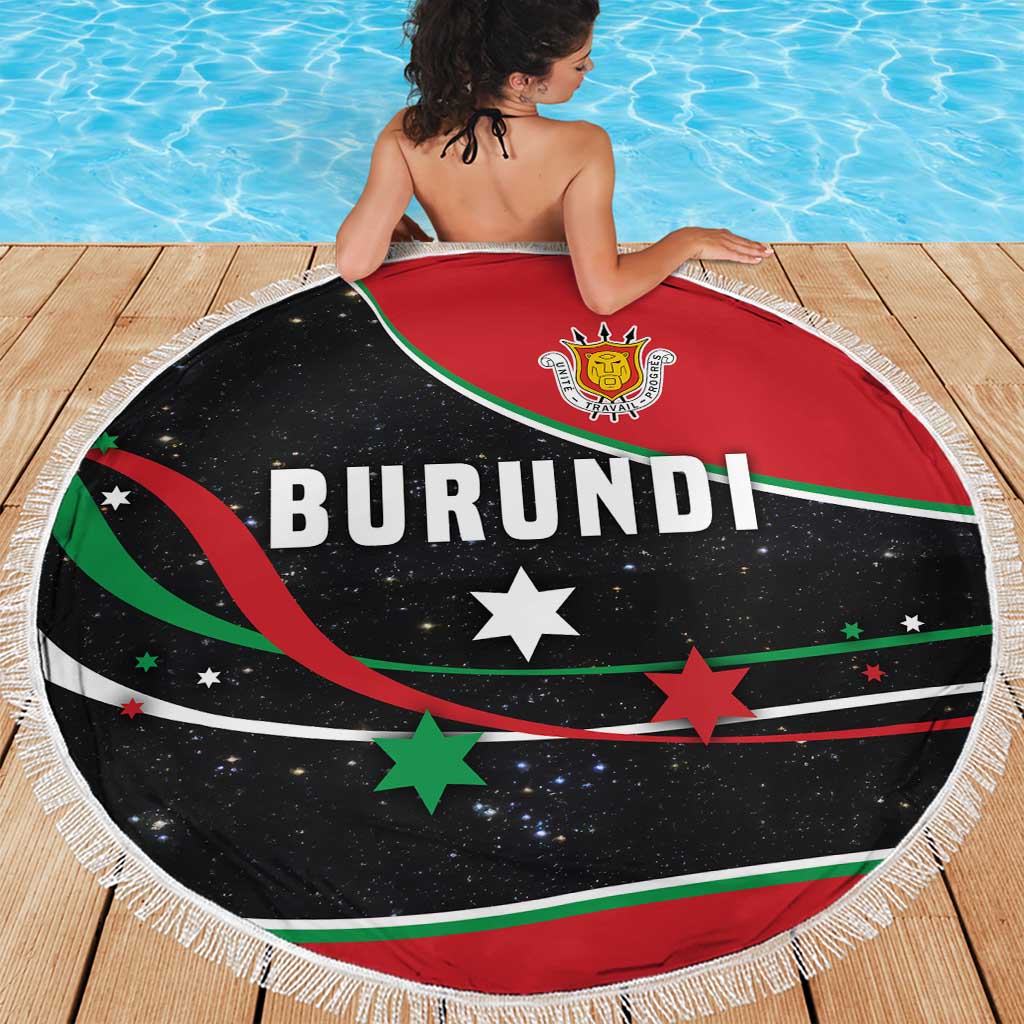 Burundi Beach Blanket with Athletics Runners Black Red Green Flag Spirit