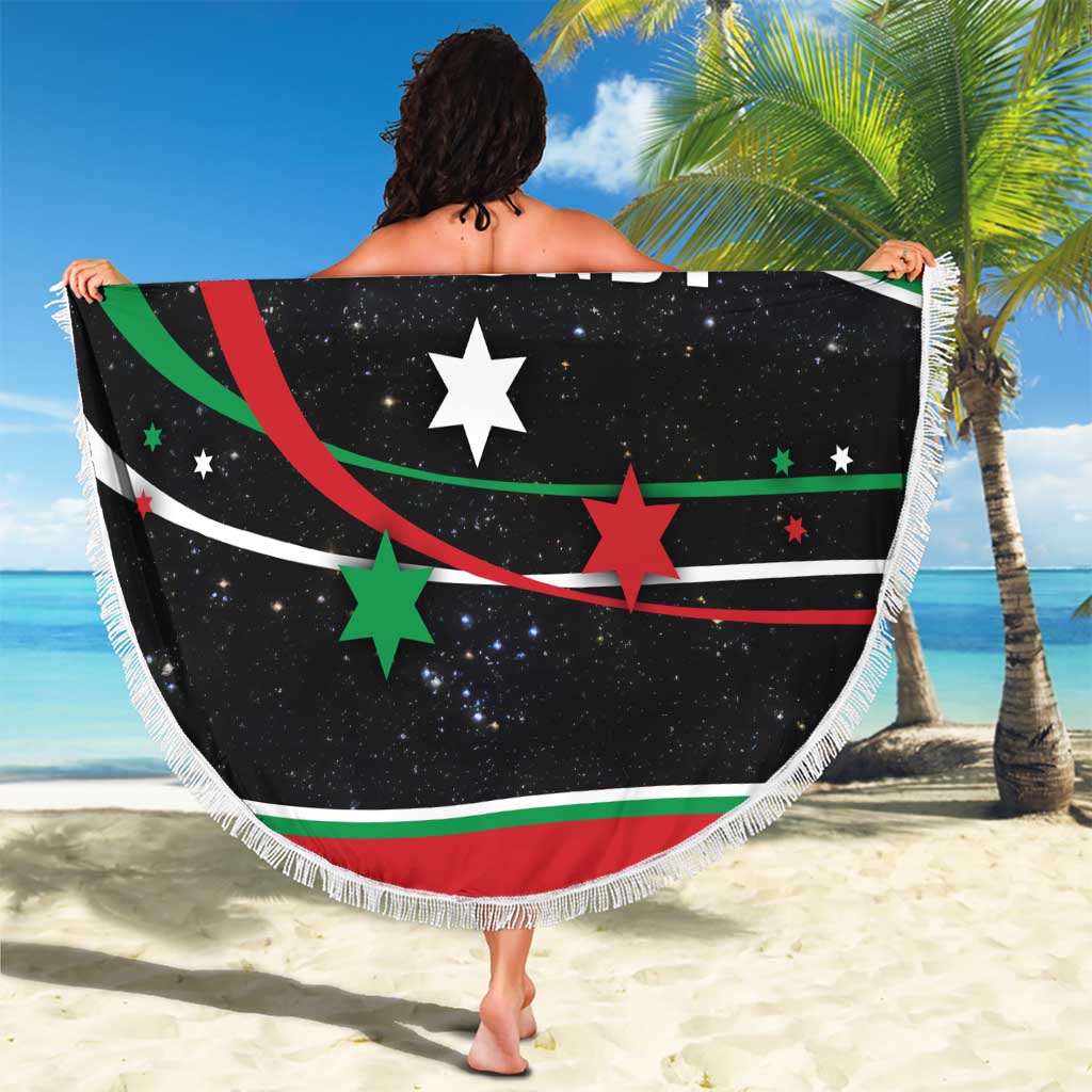 Burundi Beach Blanket with Athletics Runners Black Red Green Flag Spirit