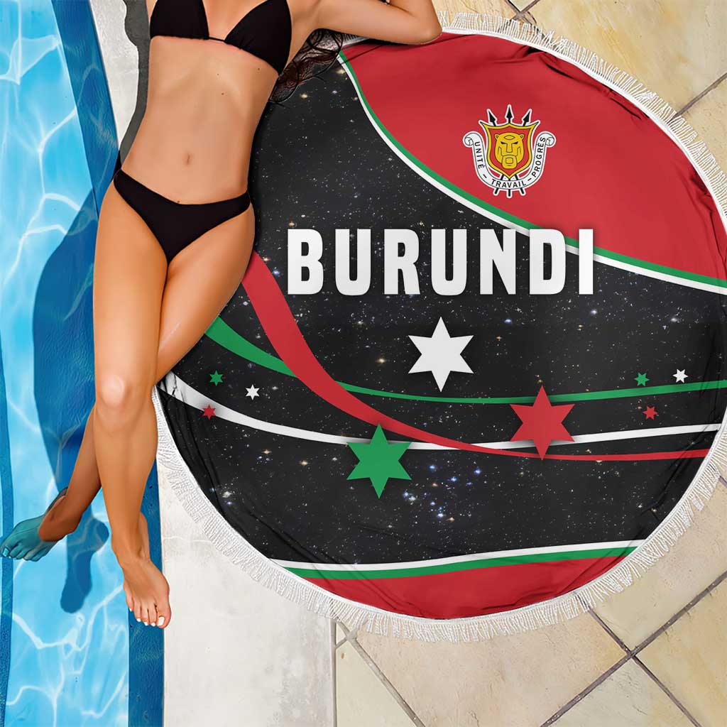 Burundi Beach Blanket with Athletics Runners Black Red Green Flag Spirit