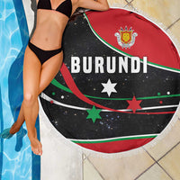 Burundi Beach Blanket with Athletics Runners Black Red Green Flag Spirit