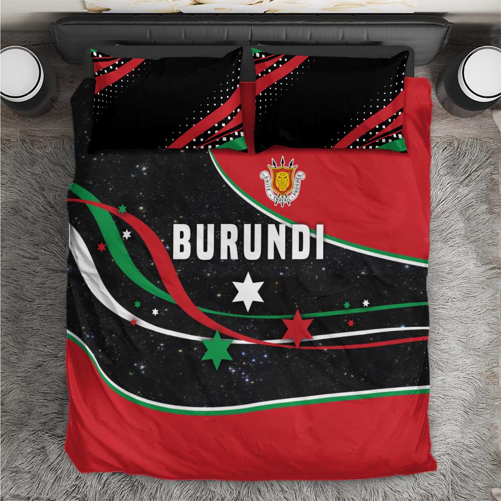 Burundi Bedding Set with Athletics Runners Black Red Green Flag Spirit