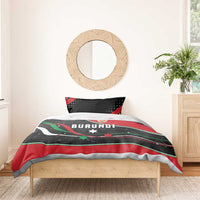 Burundi Bedding Set with Athletics Runners Black Red Green Flag Spirit