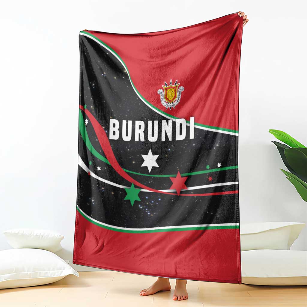 Burundi Blanket with Athletics Runners Black Red Green Flag Spirit
