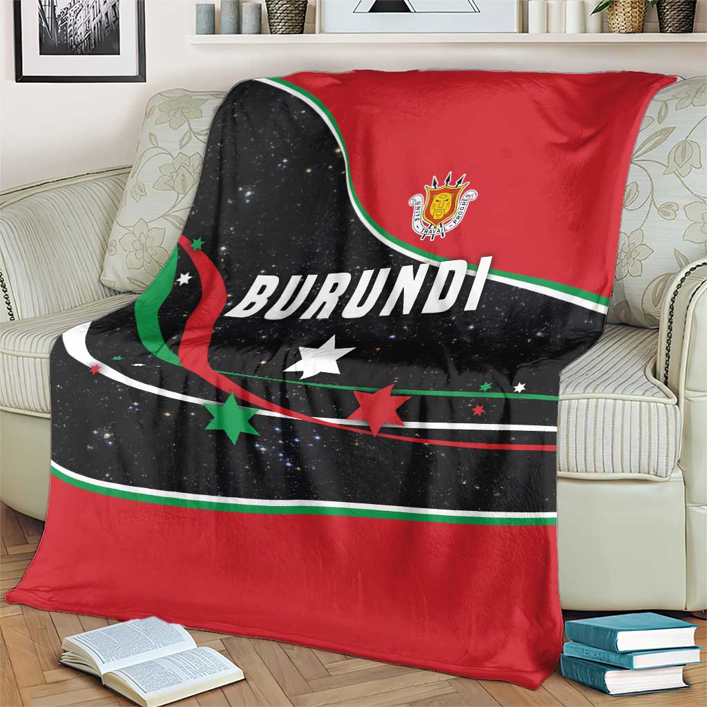 Burundi Blanket with Athletics Runners Black Red Green Flag Spirit