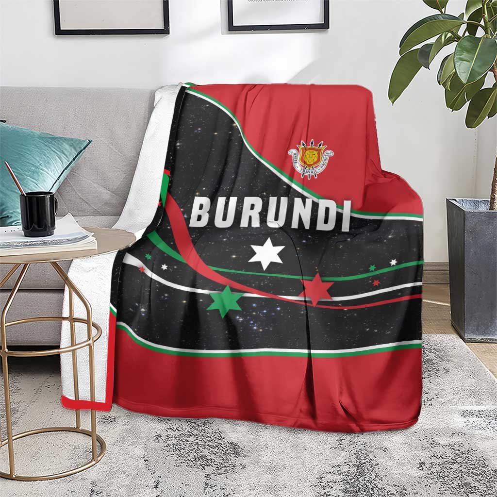 Burundi Blanket with Athletics Runners Black Red Green Flag Spirit