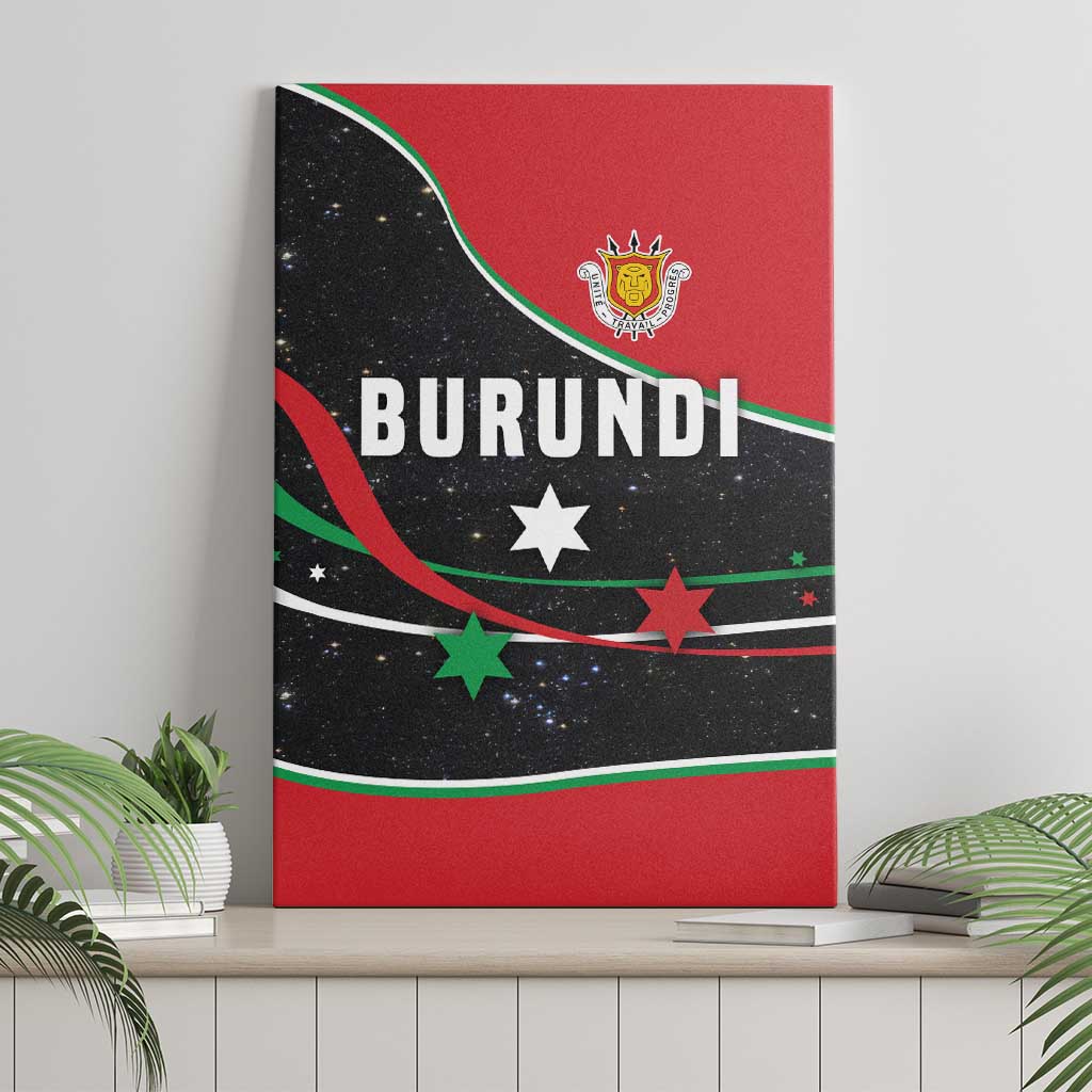 Burundi Canvas Wall Art with Athletics Runners Black Red Green Flag Spirit