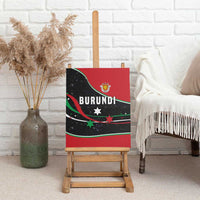 Burundi Canvas Wall Art with Athletics Runners Black Red Green Flag Spirit