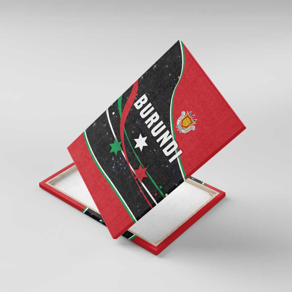 Burundi Canvas Wall Art with Athletics Runners Black Red Green Flag Spirit