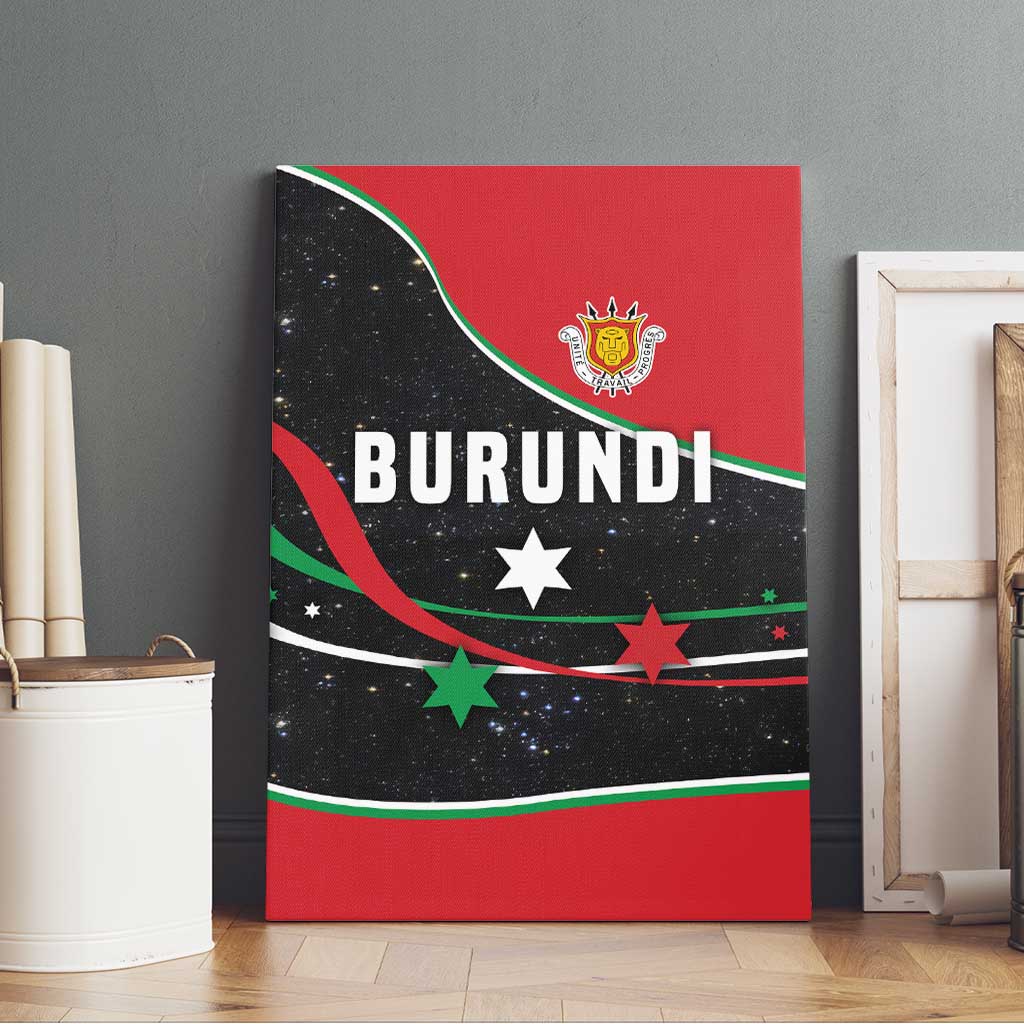 Burundi Canvas Wall Art with Athletics Runners Black Red Green Flag Spirit