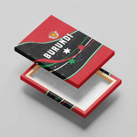 Burundi Canvas Wall Art with Athletics Runners Black Red Green Flag Spirit