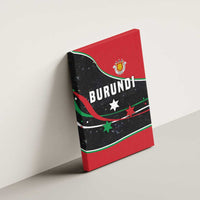 Burundi Canvas Wall Art with Athletics Runners Black Red Green Flag Spirit