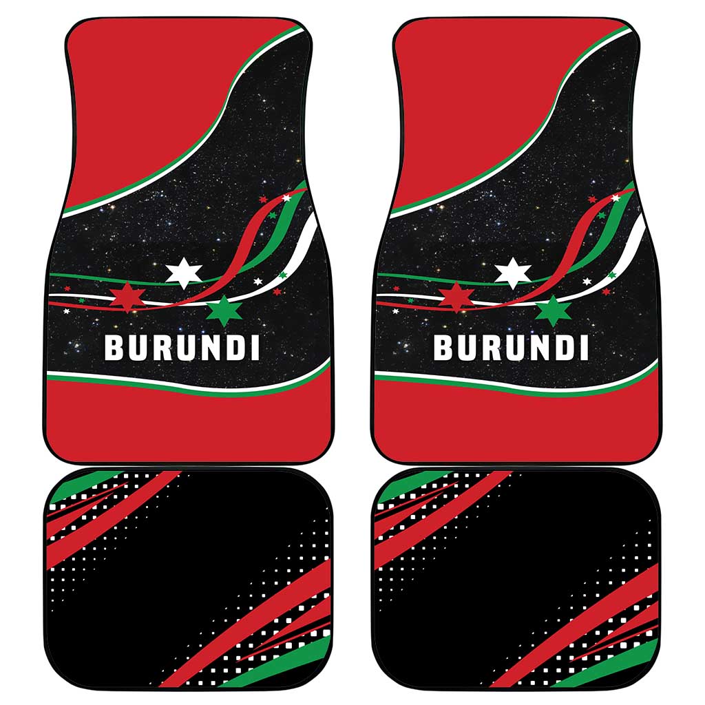 Burundi Car Mats with Athletics Runners Black Red Green Flag Spirit