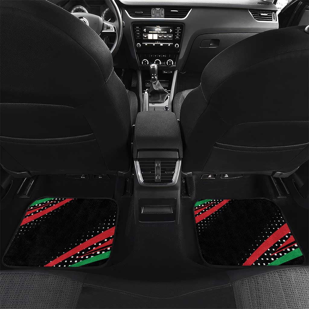 Burundi Car Mats with Athletics Runners Black Red Green Flag Spirit