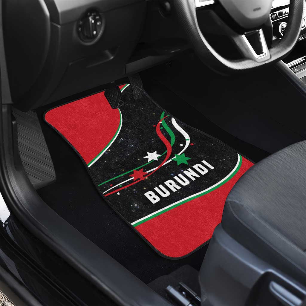 Burundi Car Mats with Athletics Runners Black Red Green Flag Spirit