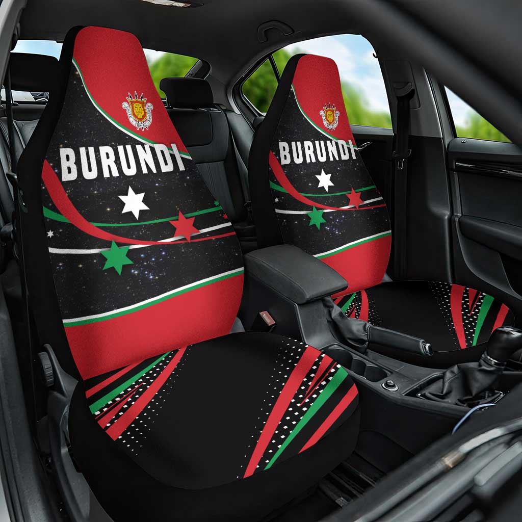 Burundi Car Seat Cover with Athletics Runners Black Red Green Flag Spirit
