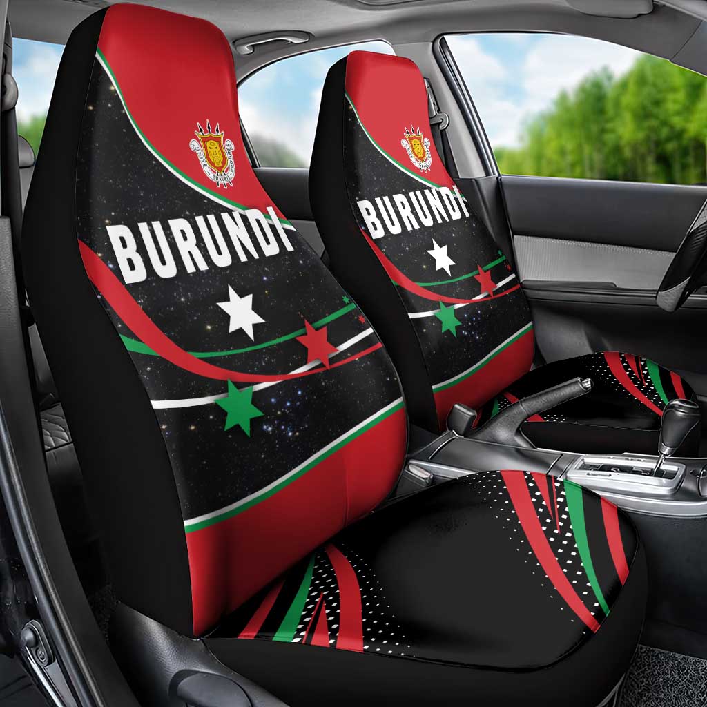 Burundi Car Seat Cover with Athletics Runners Black Red Green Flag Spirit