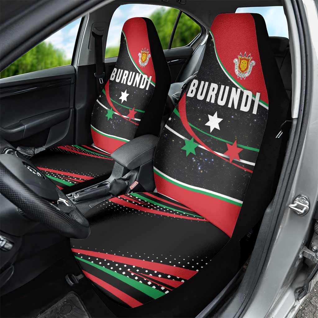 Burundi Car Seat Cover with Athletics Runners Black Red Green Flag Spirit