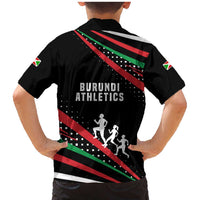 Burundi Family Matching Mermaid Dress and Hawaiian Shirt with Athletics Runners Black Red Green Flag Spirit