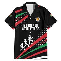 Burundi Family Matching Mermaid Dress and Hawaiian Shirt with Athletics Runners Black Red Green Flag Spirit