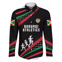 Burundi Family Matching Mermaid Dress and Hawaiian Shirt with Athletics Runners Black Red Green Flag Spirit