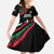 Burundi Family Matching Off The Shoulder Long Sleeve Dress and Hawaiian Shirt with Athletics Runners Black Red Green Flag Spirit