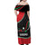 Burundi Family Matching Off Shoulder Maxi Dress and Hawaiian Shirt with Athletics Runners Black Red Green Flag Spirit