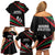 Burundi Family Matching Off Shoulder Short Dress and Hawaiian Shirt with Athletics Runners Black Red Green Flag Spirit