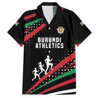 Burundi Family Matching Puletasi and Hawaiian Shirt with Athletics Runners Black Red Green Flag Spirit