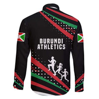 Burundi Family Matching Puletasi and Hawaiian Shirt with Athletics Runners Black Red Green Flag Spirit