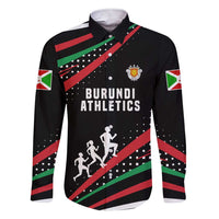 Burundi Family Matching Short Sleeve Bodycon Dress and Hawaiian Shirt with Athletics Runners Black Red Green Flag Spirit