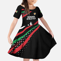 Burundi Family Matching Tank Maxi Dress and Hawaiian Shirt with Athletics Runners Black Red Green Flag Spirit