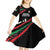 Burundi Kid Short Sleeve Dress with Athletics Runners Black Red Green Flag Spirit