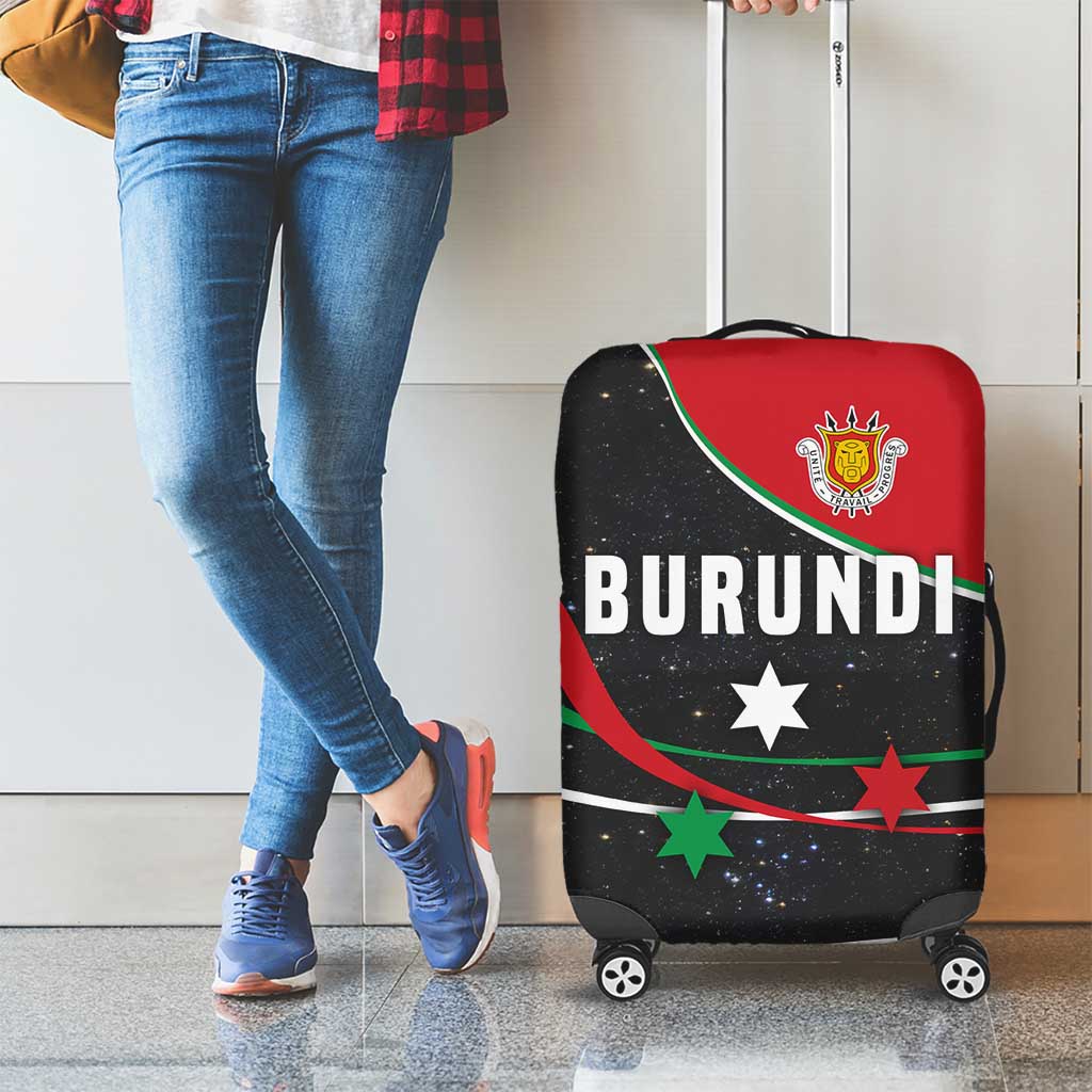 Burundi Luggage Cover with Athletics Runners Black Red Green Flag Spirit
