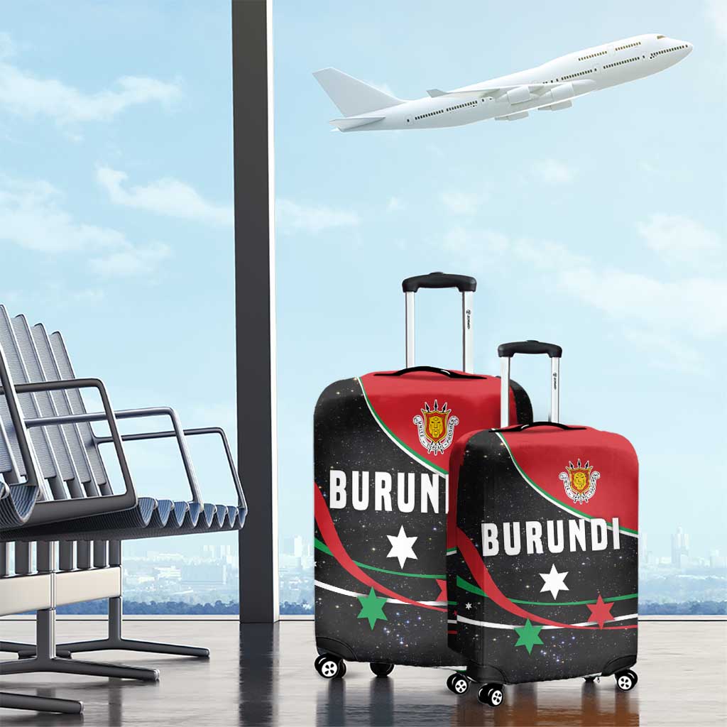 Burundi Luggage Cover with Athletics Runners Black Red Green Flag Spirit