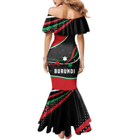 Burundi Mermaid Dress with Athletics Runners Black Red Green Flag Spirit