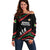 Burundi Off Shoulder Sweater with Athletics Runners Black Red Green Flag Spirit