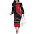 Burundi Off The Shoulder Long Sleeve Dress with Athletics Runners Black Red Green Flag Spirit