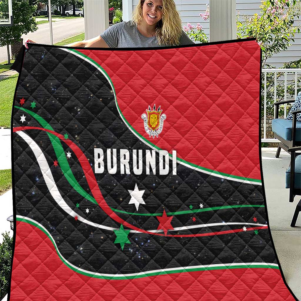 Burundi Quilt with Athletics Runners Black Red Green Flag Spirit