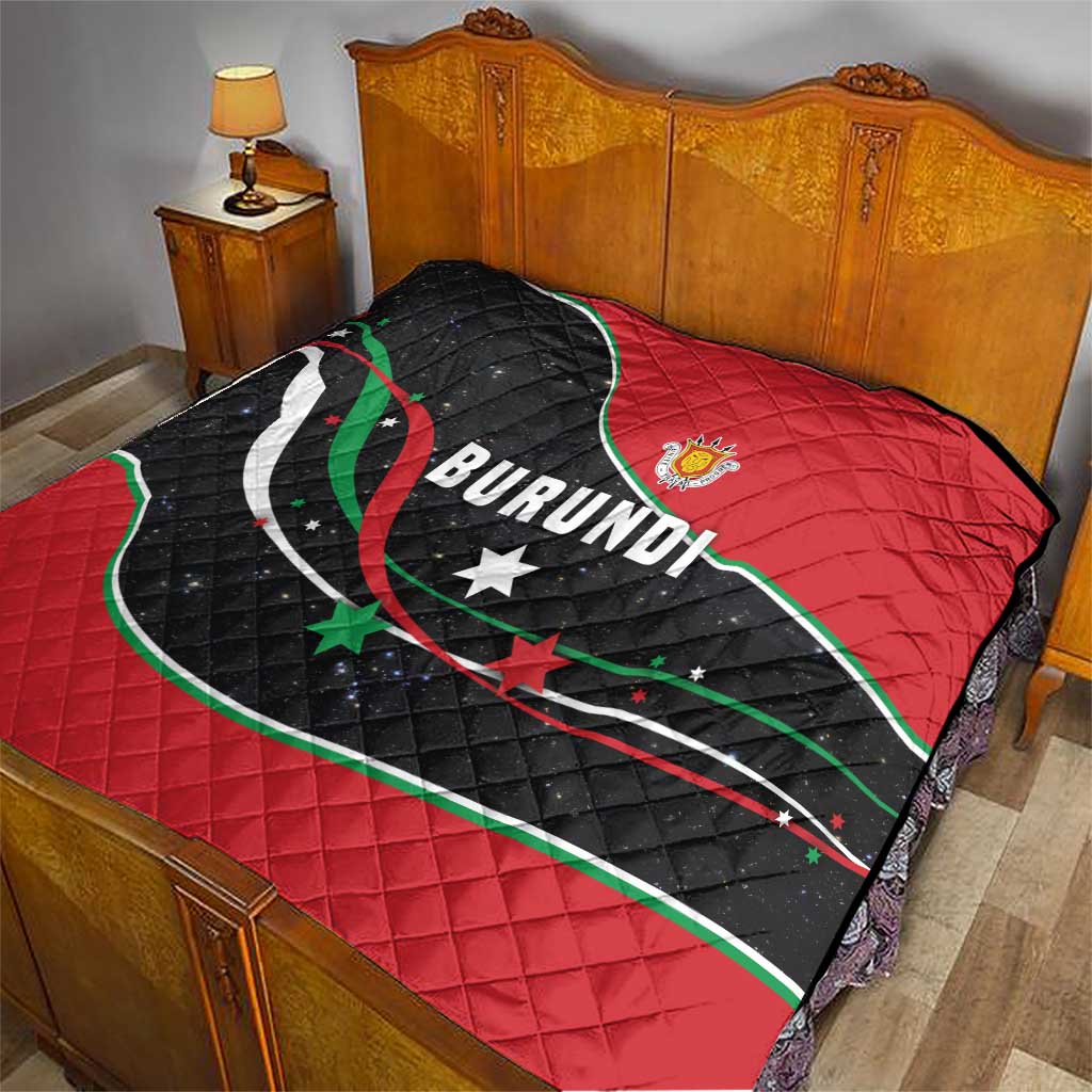 Burundi Quilt with Athletics Runners Black Red Green Flag Spirit