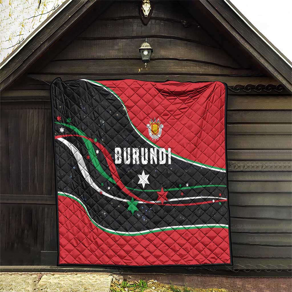 Burundi Quilt with Athletics Runners Black Red Green Flag Spirit