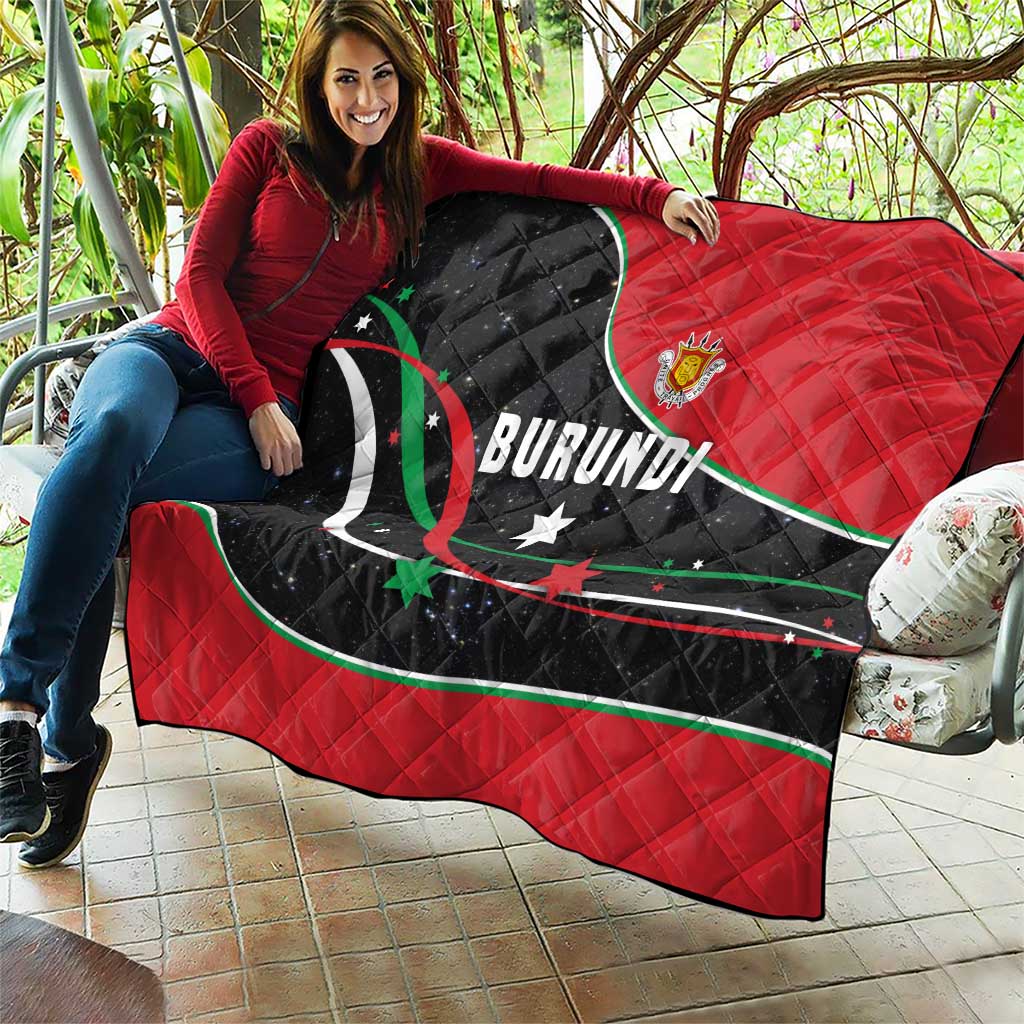 Burundi Quilt with Athletics Runners Black Red Green Flag Spirit