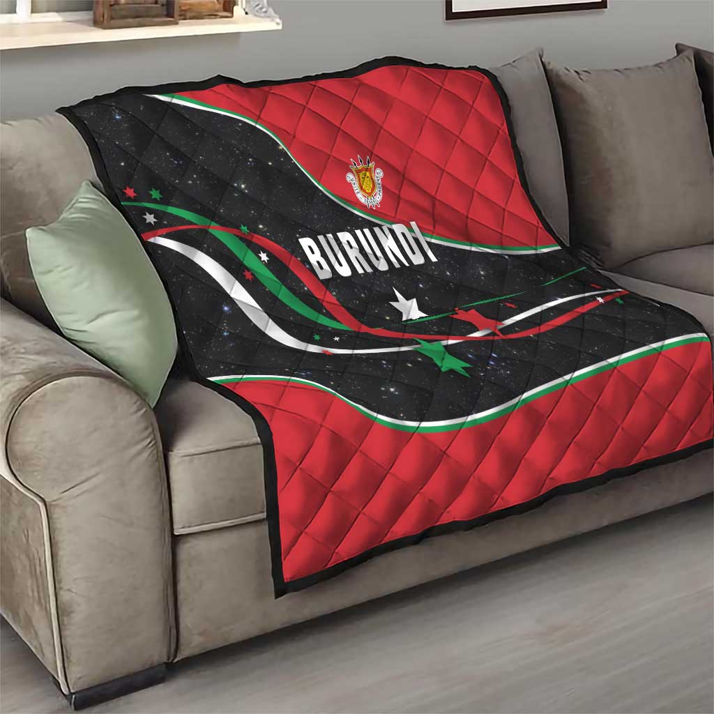 Burundi Quilt with Athletics Runners Black Red Green Flag Spirit