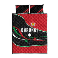 Burundi Quilt Bed Set with Athletics Runners Black Red Green Flag Spirit
