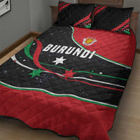 Burundi Quilt Bed Set with Athletics Runners Black Red Green Flag Spirit