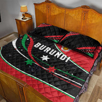 Burundi Quilt Bed Set with Athletics Runners Black Red Green Flag Spirit